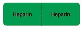 Line Identification Label, Heparin, Green Size: 3