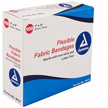 Sterile Flexible Bandage Strips, Fabric, 1