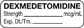 Anesthesia Label, Dexmedetomidine mcg/mL, 1-1/2