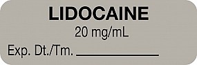 Anesthesia Label, Lidocaine 20 mg/mL, 1-1/2