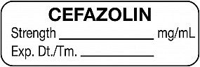 Anesthesia Label, Cefazolin mg/mL, 1-1/2