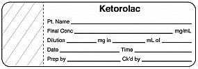Anesthesia Label, Ketalorac mg/mL, 3