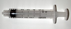 Exel 5-6mL Syringe Only, Luer Lock, 100/box