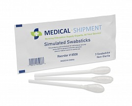 Simulated Swabstick w/Distilled Water, Non-Sterile, 3/pouch, 1/each