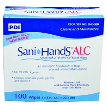 Sani-Hands Antimicrobial Wipes, Individual Packets, 100/box