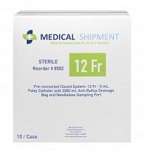 Foley Catheter Kit, Latex, 5cc, Sterile, 12FR, 10/case