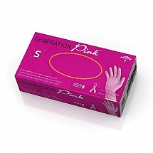 Pink, Vinyl Exam Glove, Stretch, Powder-Free, Latex-Free, Medium, 1000/case