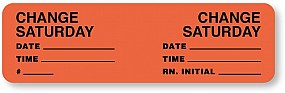 Change Minder Label, Saturday, Red,  Size: 3