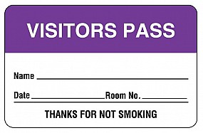 Visitors Pass, Purple,  Size: 1.75