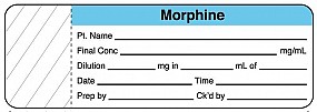 Anesthesia Label, Morphine mg/mL, 3