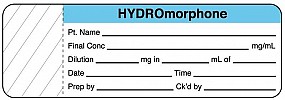 Anesthesia Label, Hydromorphine mg/mL, 3