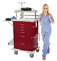 Six-Drawer Emergency Cart with Deluxe Package