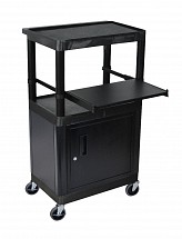 Laptop Table with Locking Cabinet, 1/each