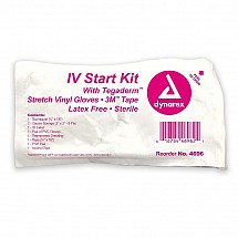 IV Start Kit w/Tegaderm and PVC Gloves, Tape, Sterile, Latex Free, Tape, 1/each