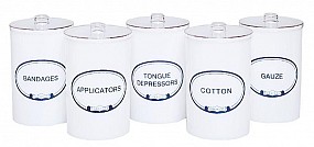 Plastic Sundry Jars, 5/set, 1/each