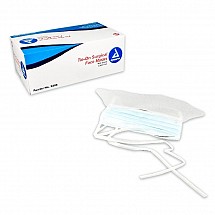 Face Mask w/Ties and Face Shield, 50/box