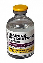 50% Dextrose Injection 25grams, 0.5g/mL, Training Vials, 9/pack