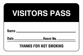 Visitors Pass, Black,  Size: 1.75