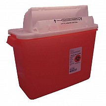Sharps Container with SharpStar Lid, 3 Gallon, Red, 1/each