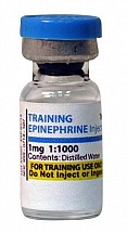 Epinephrine 1:1000, 1mL vial, Training Vial, 25/pack