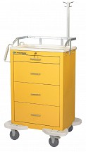 4-Drawer Medication Cart with Push Button Lock, 1/each